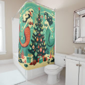 "Whimsical Mermaid Holiday Scene" Duschvorhang (Beispiel)