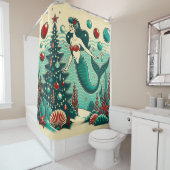 "Whimsical Mermaid Holiday Scene" Duschvorhang (Beispiel)
