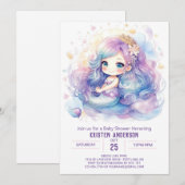 Whimsical Mermaid Magic Baby Dusche Einladung (Vorne/Hinten)