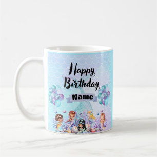 Whimsical Mermaid Party Decke - Blau & Lila Kaffeetasse