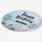 Whimsical Mermaid Party Decke - Blau & Lila Pappteller (Schrägansicht)