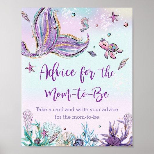 Whimsical Mermaid Schwanz Ratschläge für die Mama  Poster (Vorne)