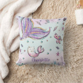 Whimsical Mermaid Schwanz Under Sea Mercat Kissen (Decke)