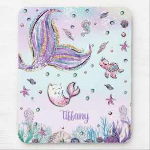 Whimsical Mermaid Schwanz Untermeer Rainbow Coral Mousepad