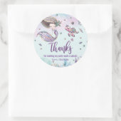 Whimsical Mermaid Under Sea Birthday Gefallen Runder Aufkleber (Tasche)