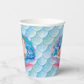 Whimsical Mermaid Under Sea Birthday Paper Cup Pappbecher (Rechts)