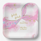 Whimsical Mermaid unter der Tafel aus Meerespapier Pappteller (Vorderseite)