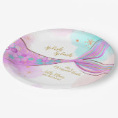 Whimsical Mermaid unter der Tafel aus Meerespapier Pappteller (Schrägansicht)