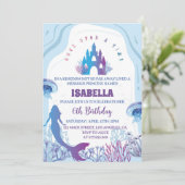 Whimsical Mermaid zum Geburtstag Einladung (Stehend Vorderseite)