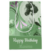 Whimsical Mermaids Green Abstrakt Mittlere Geschenktüte (Vorderseite)