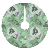 Whimsical Mermaids Green Abstrakt Polyester Weihnachtsbaumdecke (Vorderseite)