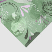 Whimsical Mermaids Grüner Abstrakter Hintergrund Seidenpapier (Ausschnitt)