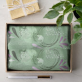 Whimsical Mermaids Grüner Abstrakter Hintergrund Seidenpapier (Geschenk)