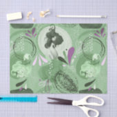 Whimsical Mermaids Grüner Abstrakter Hintergrund Seidenpapier (Handwerk)