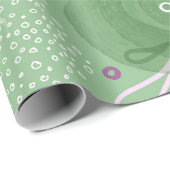 Whimsical Mermaids Grünes Abstraktes Muster Geschenkpapier (Rolleneckpunkt)