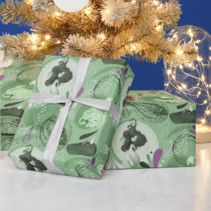 Whimsical Mermaids Grünes Abstraktes Muster Geschenkpapier