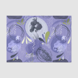 Whimsical Mermaids Lila Abstrakter Hintergrund Seidenpapier