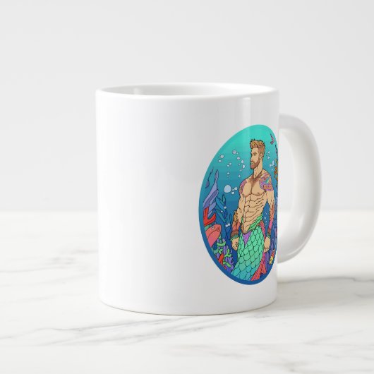 Whimsical Merman Abs Tasse (Vorderseite Rechts)