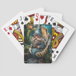 Whimsical Merman Gnome Figurine in Seashell - Unde Spielkarten