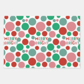 Whimsical Merry & Bright Moderne farbenfrohe Polka Geschenkpapier Set (Vorderseite 3)