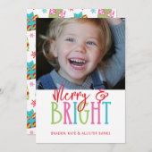 Whimsical Merry & Bright Weihnachtsgeschenke Feiertagskarte (Vorne/Hinten)