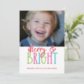 Whimsical Merry & Bright Weihnachtsgeschenke Feiertagskarte (Stehend Vorderseite)