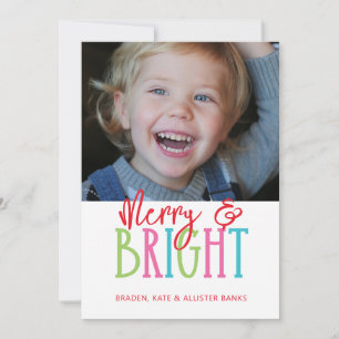 Whimsical Merry & Bright Weihnachtsgeschenke Feiertagskarte