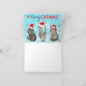 Whimsical Merry Catmus Cats Weihnachten Karte (Innenseite)