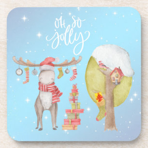 Whimsical Merry Chris Elch - Oh So Fröhlich Getränkeuntersetzer