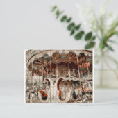 Whimsical Merry Go Round Paris Frankreich Postkarte (Stehend Vorderseite)