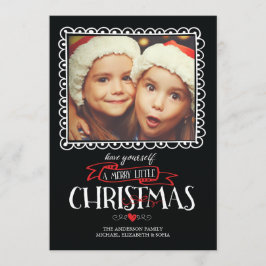 Whimsical Merry Little Christmas Foto Card Feiertagskarte