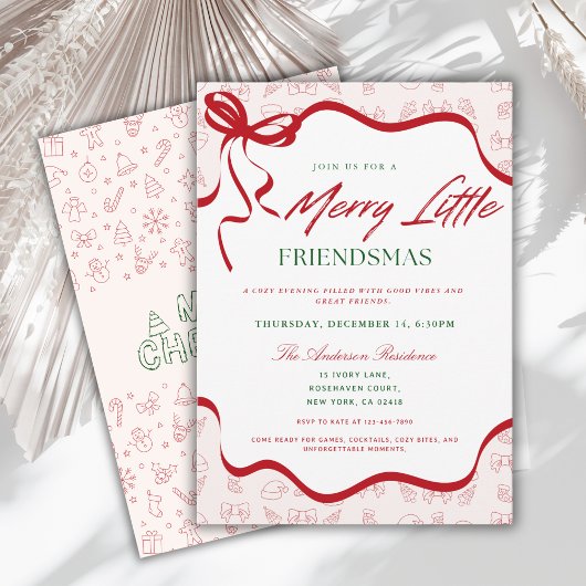 Whimsical Merry Little Friendsmas Christmas Party Einladung