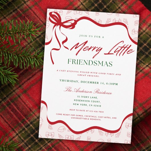 Whimsical Merry Little Friendsmas Christmas Party Einladung