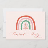 Whimsical Merry Married Calligraphy Wedding Dankeskarte (Vorderseite)