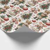 Whimsical Mice & Candy Canes Geschenkpapier (Ecke)