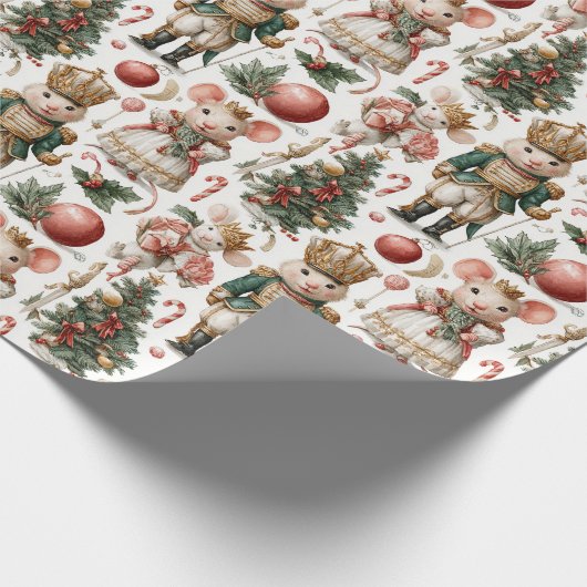 Whimsical Mice & Candy Canes Geschenkpapier (Ecke)