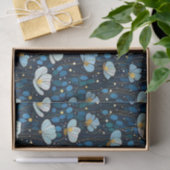 Whimsical Midnight Blue Poppy Decoupage Seidenpapier (Geschenk)