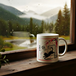Whimsical Midnight Soccer Katze - Katzenliebhaber  Kaffeetasse
