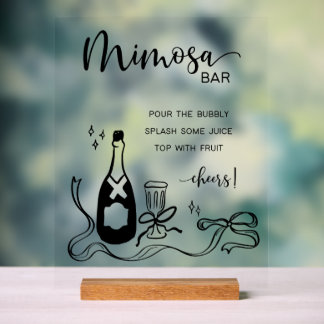 Whimsical Mimosa Bar Acrylic Sign Acrylschild