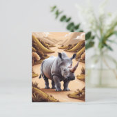 Whimsical Miniature Rhino Postkarte (Stehend Vorderseite)