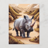 Whimsical Miniature Rhino Postkarte (Vorderseite)