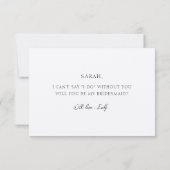 Whimsical Minimal Kraft Bridesmaid Vorschlag Einladung (Rückseite)