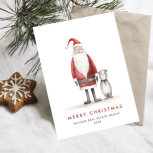 Whimsical Minimal Santa Claus Weihnachtsunternehme Feiertagskarte