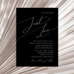 Whimsical Minimal Script | Black Just Liebe Weddin Einladung<br><div class="desc">Dieses skurrile Minimalskript | Schwarz nur Liebe Hochzeit Einladung ist perfekt für Ihre klassische klassische Schwarz-Weiß minimale moderne boho Hochzeit. Das Design besticht durch elegante, delikate und romantische handgeschriebene Kalligraphieschriften mit formaler Shabby Chic-Typografie. Das Aussehen wird bei jeder Hochzeitszeit gut sein: Frühling, Sommer, Herbst oder Winter! Das Produkt ist bearbeitbar...</div>