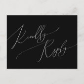 Whimsical Minimal Script | Black Menu Choice UAWG Postkarte (Vorderseite)