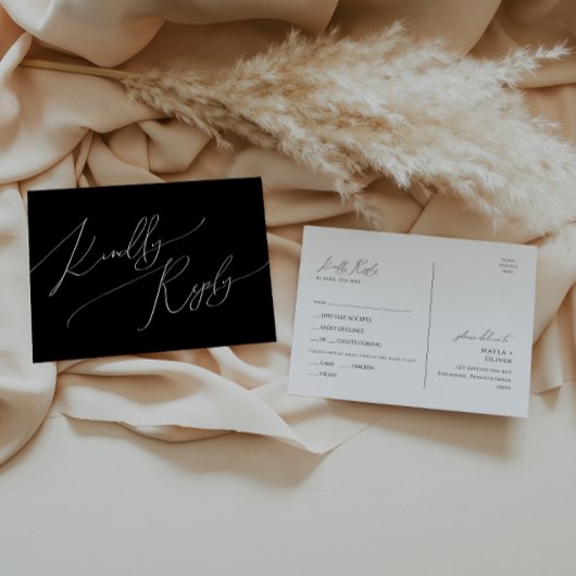 Whimsical Minimal Script | Black Menu Choice UAWG Postkarte