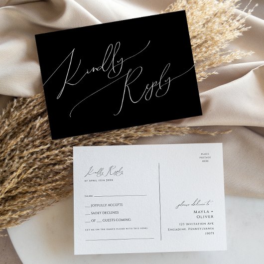 Whimsical Minimal Script | Black Song Request UAWG Postkarte