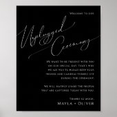 Whimsical Minimal Script Black Unplugony Zeremony Poster (Vorne)