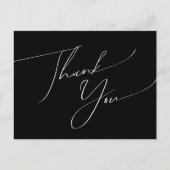 Whimsical Minimal Script | Black Wedding Vielen Da Postkarte (Vorderseite)