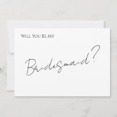 Whimsical Minimal Script Brautjungfer-Vorschlagska Einladung (Vorderseite)